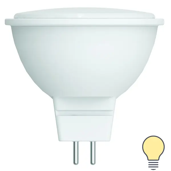 Лампа светодиодная Volpe MR16 GU5.3 12 В 5 Вт Эдисон матовая 500 лм теплый белый свет лампочка gauss mr16 101505207