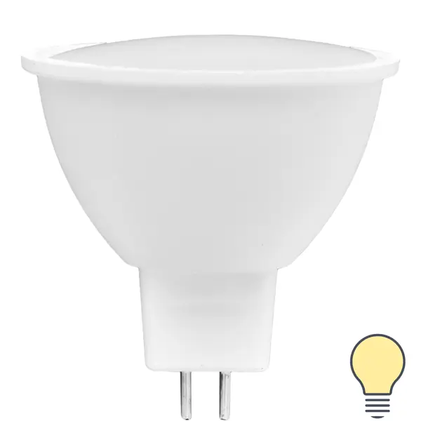 Лампа светодиодная Volpe JCDR GU5.3 220-240 В 5 Вт Эдисон матовая 500 лм теплый белый свет лампочка светодиодная jcdr 9 вт gu5 3 5000 к нейтральный белый свет