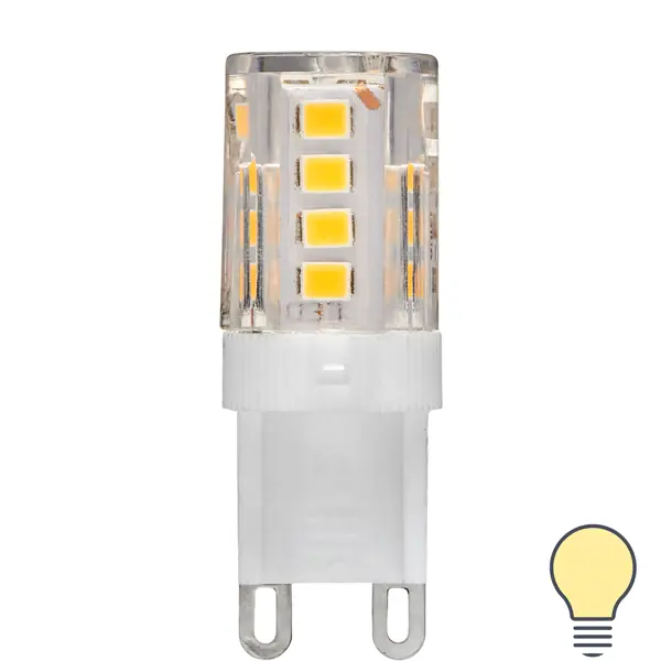 Лампа светодиодная Volpe JCD G9 220-240 В 4.5 Вт кукуруза прозрачная 400 лм теплый белый свет