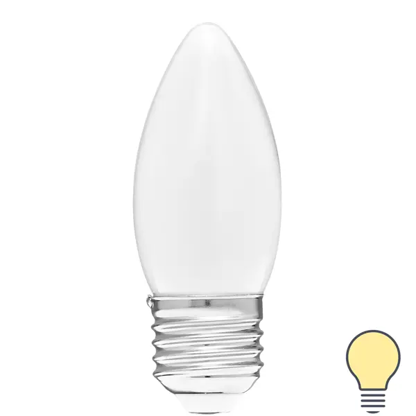 Лампа светодиодная Volpe LEDF E27 220-240 В 6 Вт свеча матовая 600 лм теплый белый свет ночник зимняя свеча led rgb от батареек 3хlr1130 белый 6 5х6 5х13 см