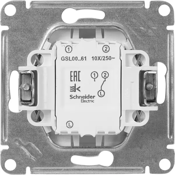 фото Переключатель встраиваемый schneider electric glossa сх6 1 клавиша цвет молочный