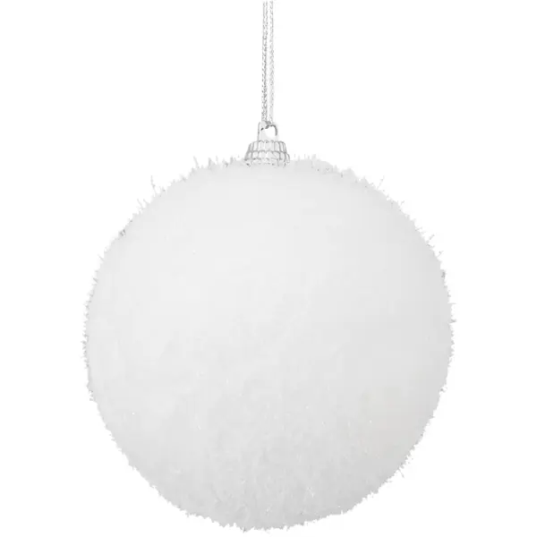Набор ёлочных шаров флокированных 8 см цвет белый, 4 шт. набор новогодних шаров christmas ø3 см розовый 20 шт
