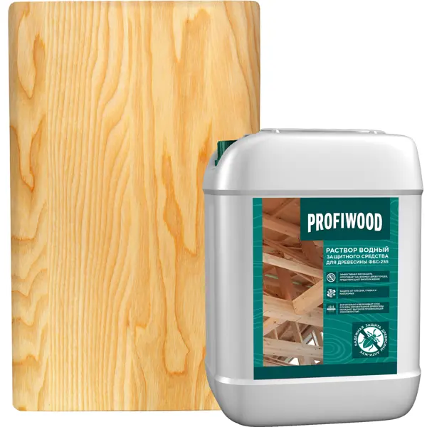 Раствор деревозащитный Profiwood ФБС-255 5 кг бетономешалка лебедянь сбр 190 95452 1000 вт раствор 110 л вес 77 кг