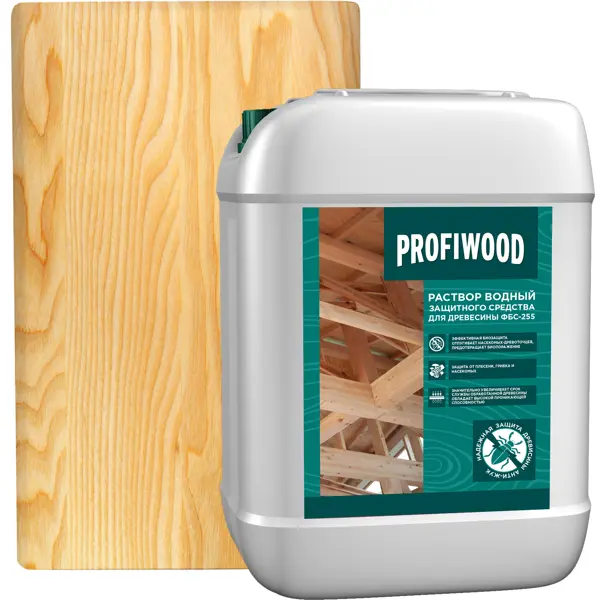 Раствор деревозащитный Profiwood ФБС-255 10 кг бриллиантовый зеленый раствор 1% 10мл