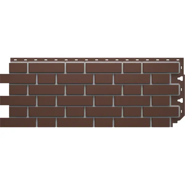 фото Фасадная панель docke dacha кирпич гладкий тёмно-коричневый 0.46 м² döcke