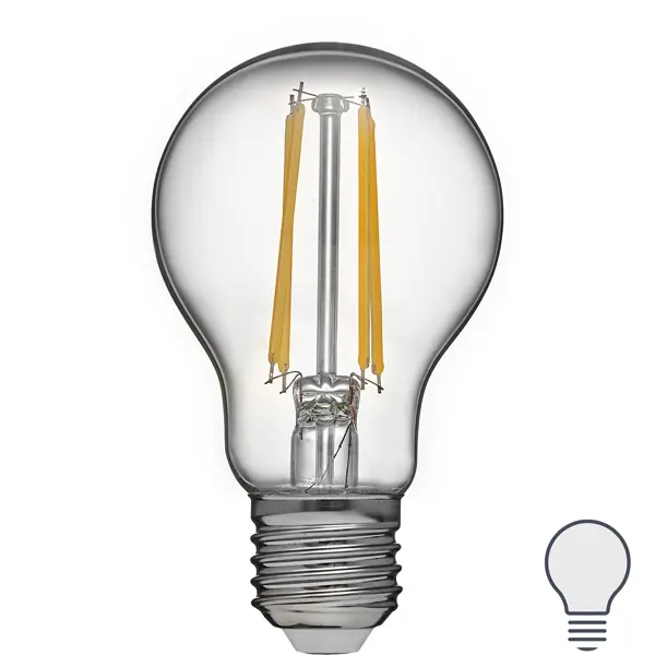 Лампа светодиодная Volpe LEDF E27 220-240 В 9 Вт груша прозрачная 1000 лм нейтральный белый свет ваза трубка 147 h 50 см d 14 5 см толщина стекла 3 мм прозрачная 7 5 л