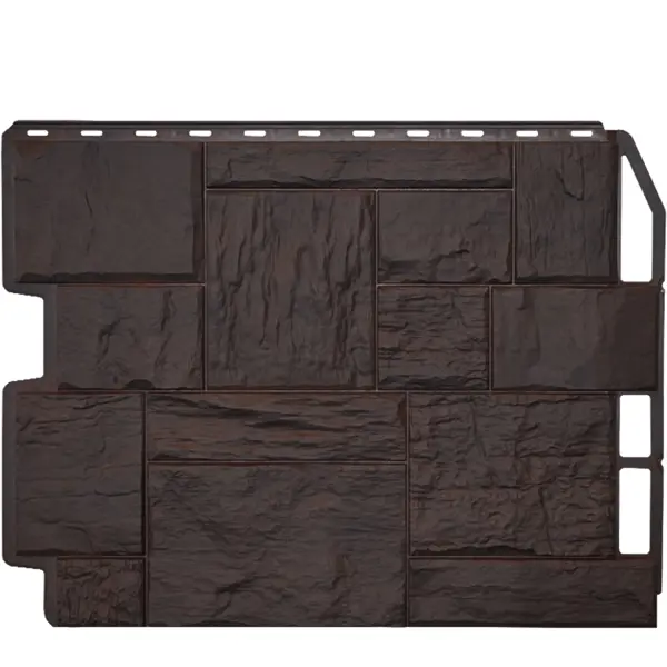 Фасайдинг Дачный Туф 3D-facture темно-коричневый 0.41 м² угол наружный fineber доломит темно коричневый