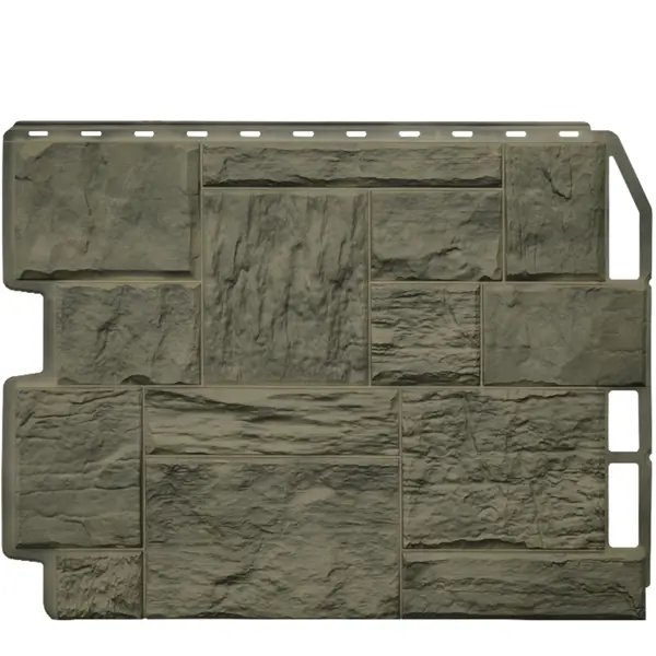 Фасайдинг Дачный Туф 3D-facture дымчатый 0.41 м² панель фасадная фагот 1160х450 мм чеховская