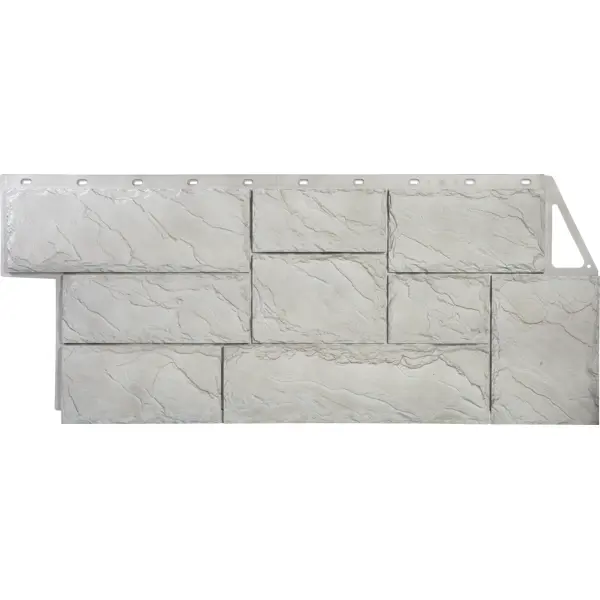 Фасадная панель FineBer Камень крупный мелованный цвет белый панель пвх fineber штукатурка серая 2700x250x5 мм 0 675 м²