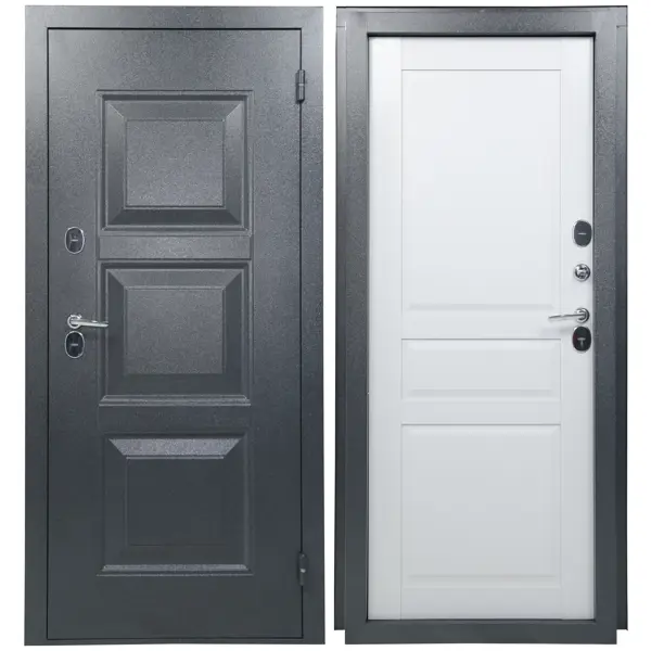фото Дверь входная металлическая 3ф 205x88 см. правая серый без бренда