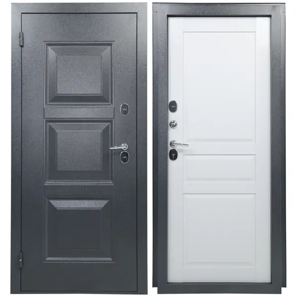 фото Дверь входная металлическая 3ф 205x98 см. левая серый без бренда