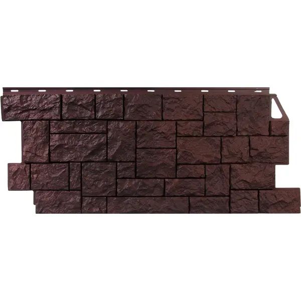 Фасадная панель FineBer Камень дикий цвет коричневый угол наружный fineber скол темно коричневый