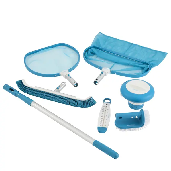 Набор для чистки бассейна Naterial 7 предметов полипропилен синий комплект для чистки бассейна