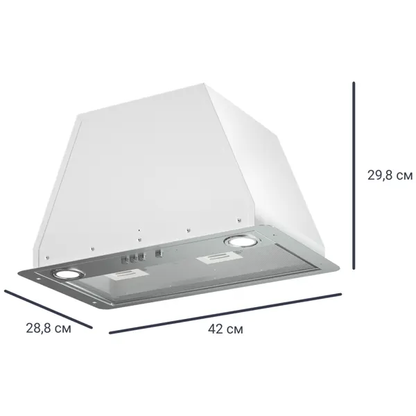 Вытяжка встраиваемая Elikor Flat 42 см цвет белый/хром вытяжка для ванной диаметр 100 мм vents