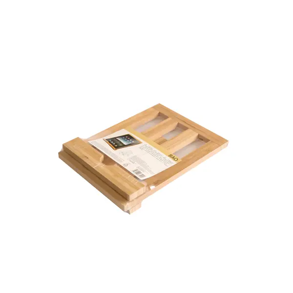 фото Подставка для планшета 19.5x4.5x26 см бамбук цвет бежевый без бренда