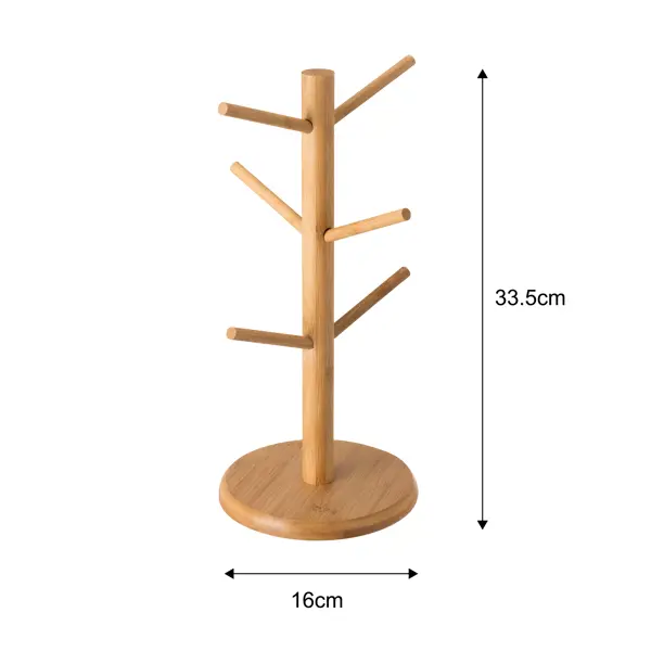 Держатель кухонный для кружек 16x16x33.5 см бамбук цвет бежевый навесной кухонный держатель для крышек esse