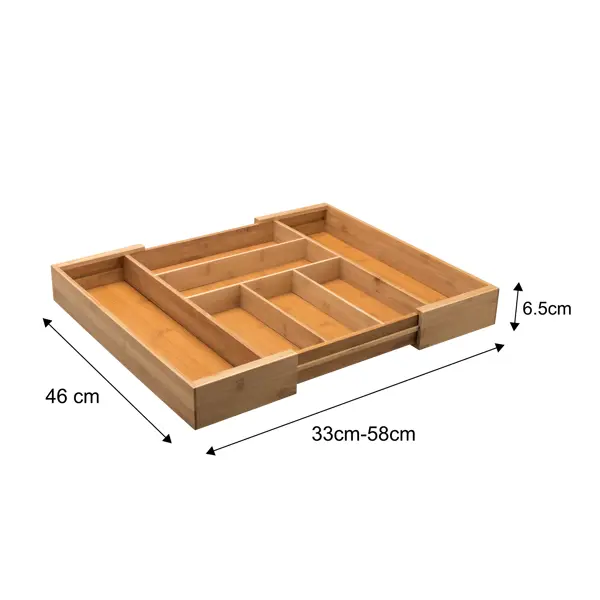 Лоток для столовых приборов 7 отсеков 33-57x46x6.5 см бамбук цвет бежевый лоток для столовых приборов navako