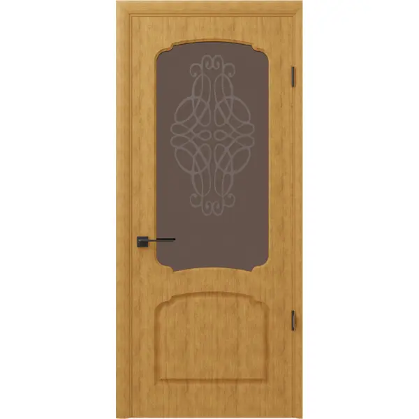 Дверь межкомнатная хелли остекленная шпон цвет дуб натуральный 80x200 см
