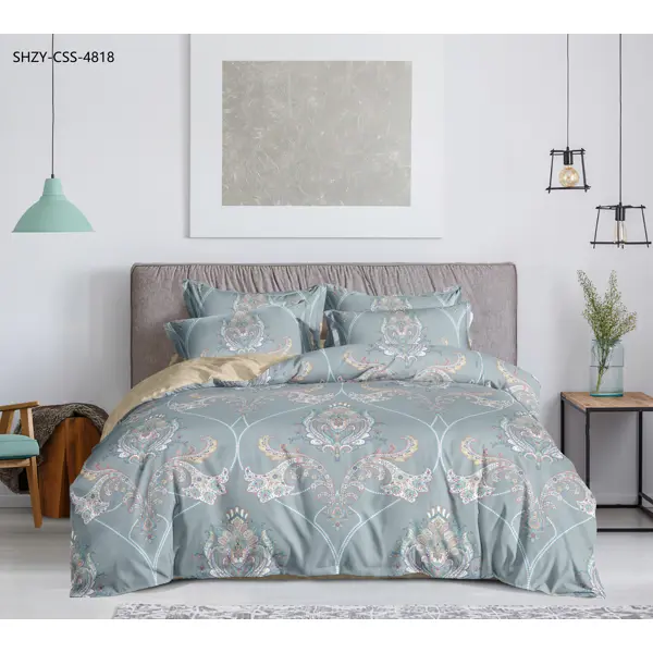 фото Комплект постельного белья amore mio джайпур двуспальный сатин разноцветный