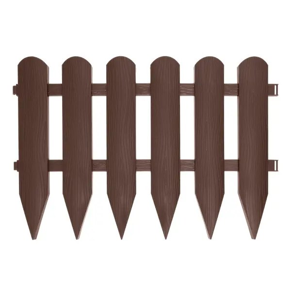 Забор декоративный Протэкт Штакетник 25x240 см пластик коричневый бордюр резиновый 500x210 мм коричневый