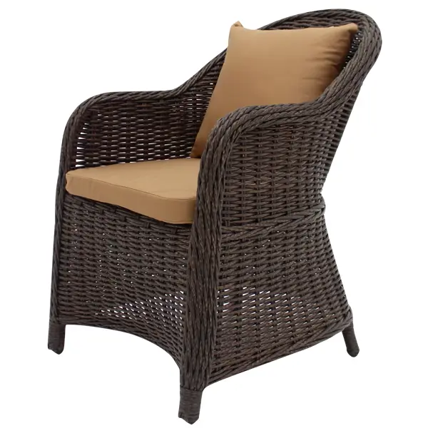 Кресло садовое Chanel 1 60x60x83 см искусственный ротанг цвет темно-коричневый