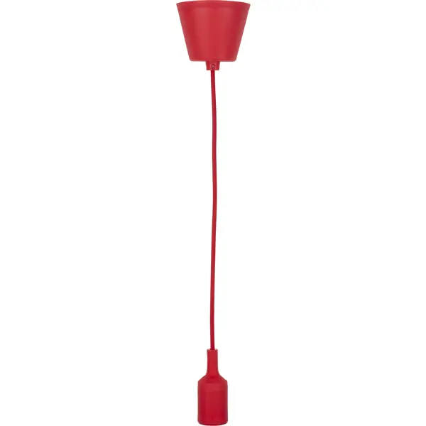 фото Патрон для лампы e27 tdm electric с подвесом 1 м цвет красный