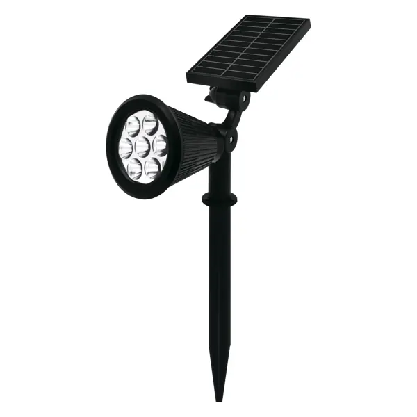 фото Светильник светодиодный уличный duwi solar led на солнечных батареях 5 режимов 1.5вт 6500к+rgb ip65 датчик освещения черный