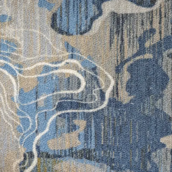 фото Дорожка ковровая «ocean» 1.2 м цвет синий роялтафт