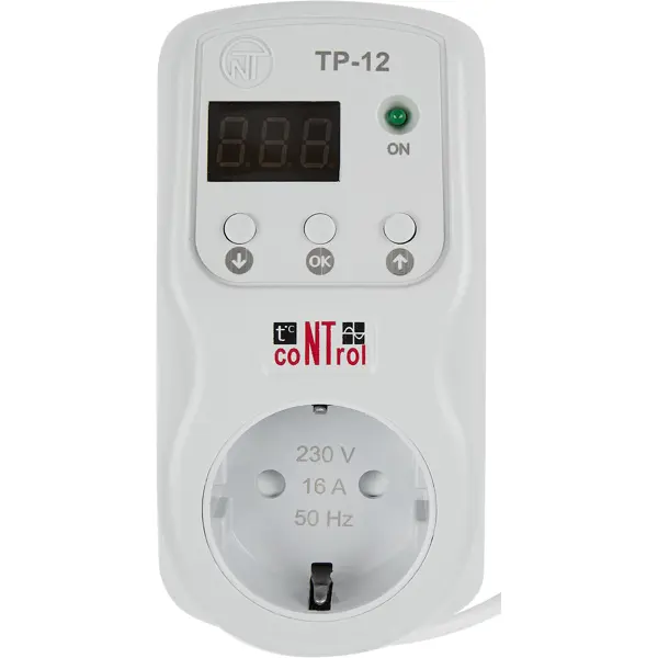 Терморегулятор в розетку Новатек ТР-12 цифровой программируемый 3600 Вт цвет белый 4pcs wi fi интеллектуальный термостат жк дисплей сенсорная кнопка программируемый контроллер температуры для нагрева воды