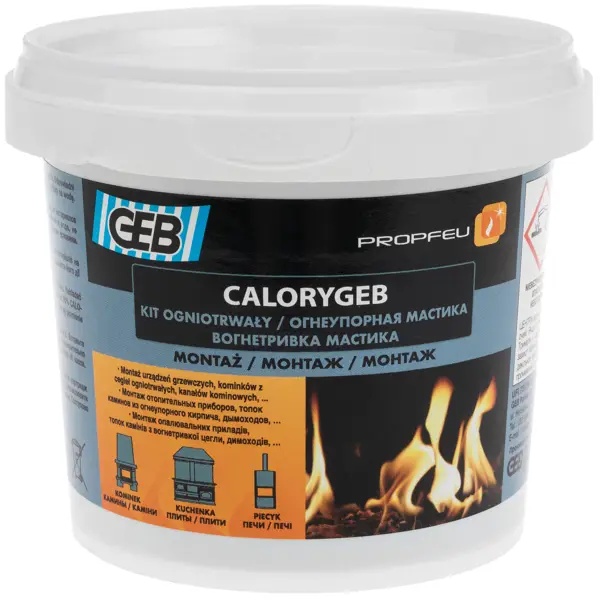 Огнеупорная мастика Calorygeb, 600 г герметик огнеупорный calorygeb 310 мл