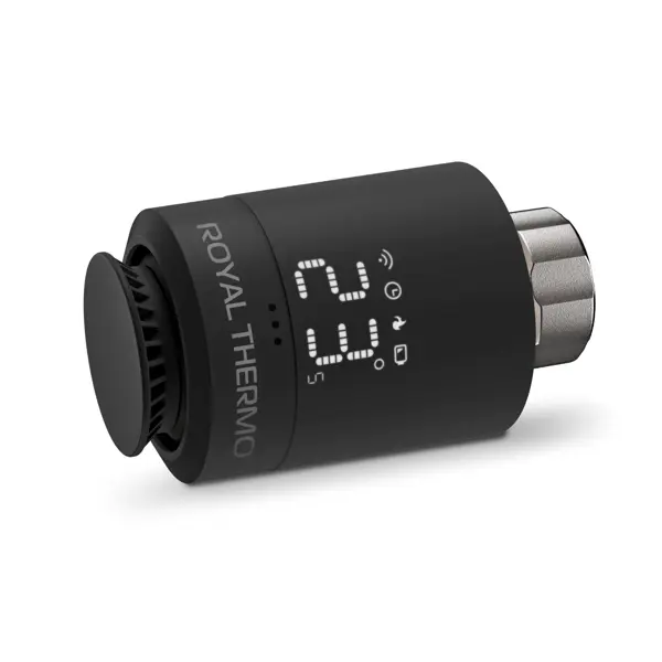 фото Термостатическая головка электронная royal thermo smart heat для радиаторного клапана m30x1.5 цвет черный