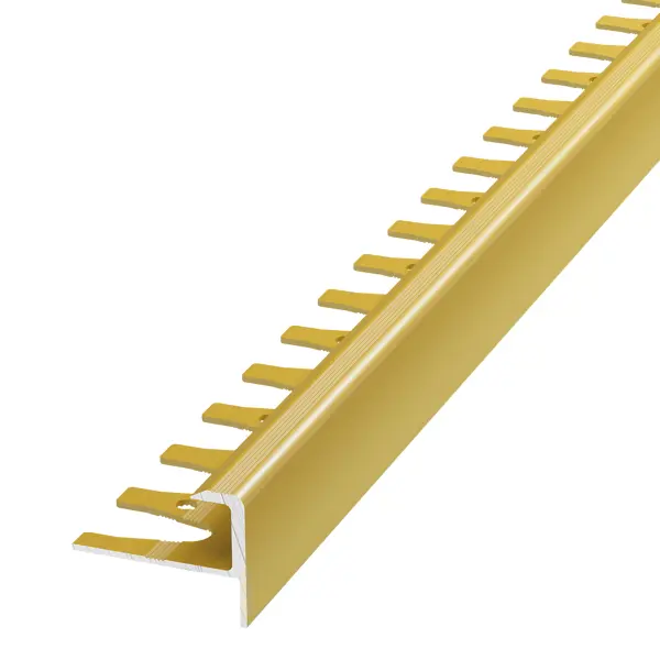 Уголок гибкий для ступеней Alprofi 270 см цвет золото шлифованный гибкий скребок для удаления остатков силикона в швах mps