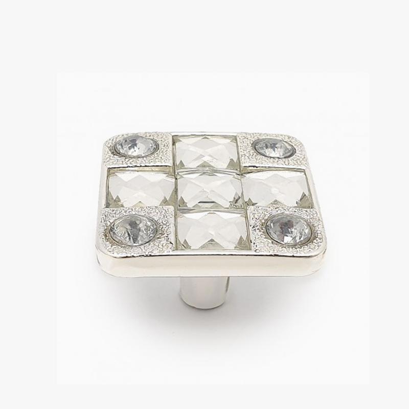 -кнопка мебельная Soller 873к цвет серебро стразы  .