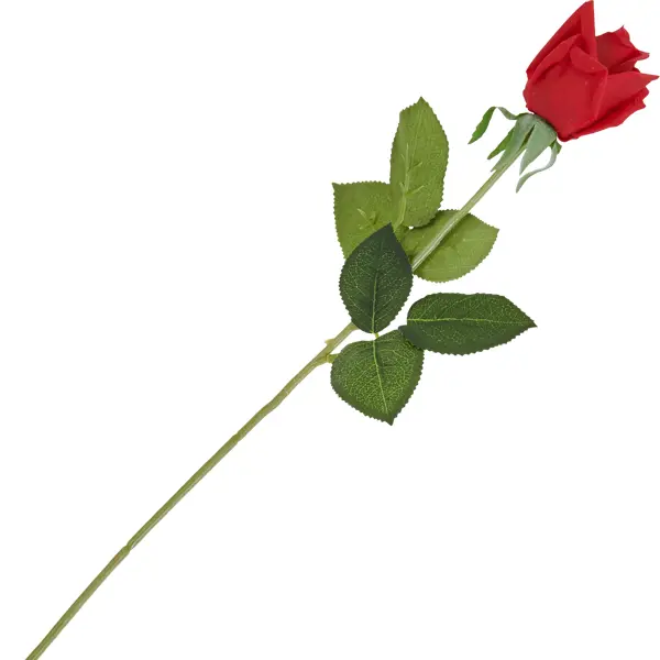 фото Искусственное растение роза h40 см цвет красный полиэстер без бренда