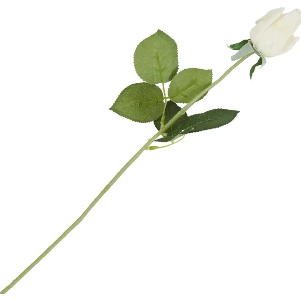 фото Искусственное растение роза h40 см цвет белый полиэстер без бренда