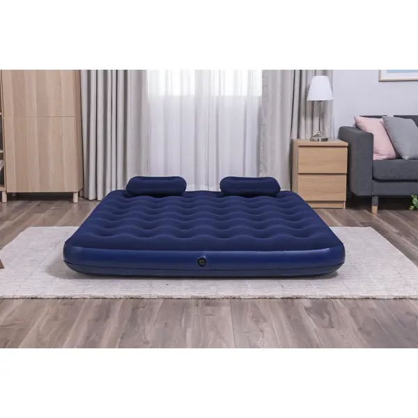 фото Надувная кровать bestway flocked air bed 152x22x203 см пвх синий