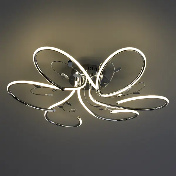 фото Люстра потолочная светодиодная eurosvet venzel 90082/6, 30 м², белый свет, цвет хром