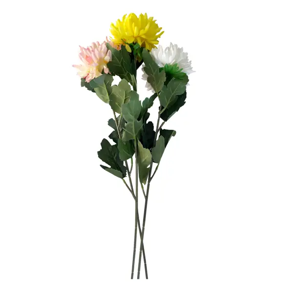Искусственный цветок хризантема 13x13 см разноцветный полиэстер хризантема супернова ø10 5 h30 см