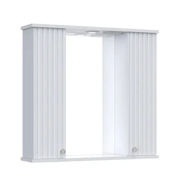 Шкаф зеркальный подвесной Роллс с подсветкой 85x72 см цвет белый