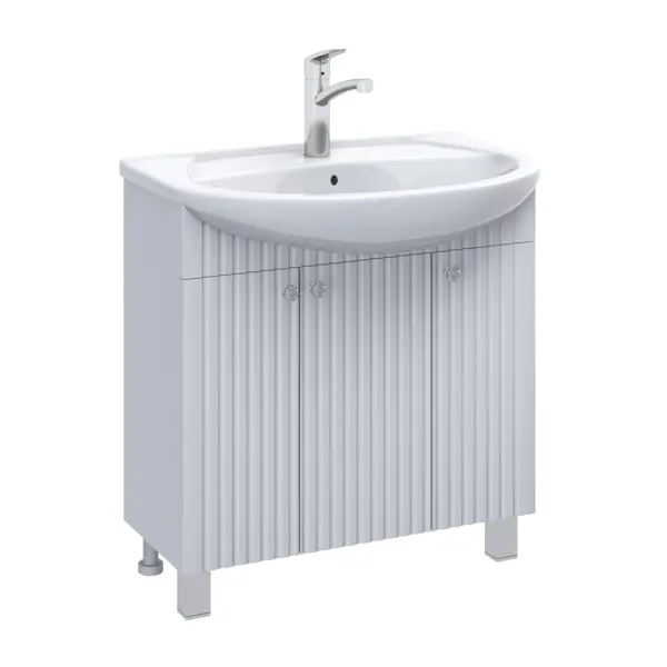Тумба Роллс 85x79 см ДСП цвет белый мебель для ванной emmy рокард 80х45 с дверцами белая