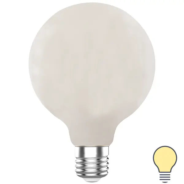 Лампа светодиодная Lexman G95 E27 220-240 В 9 Вт матовая 1055 лм теплый белый свет лампа светодиодная bellight e14 220 240 в 8 вт шар малый матовая 750 лм теплый белый свет