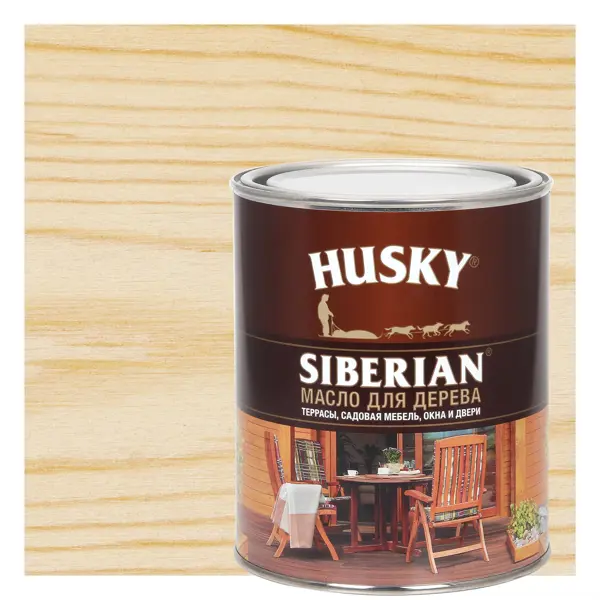 Масло для дерева Husky Siberian прозрачное 0.9 л аквалак для дерева акриловый husky siberian прозрачный 0 9 л