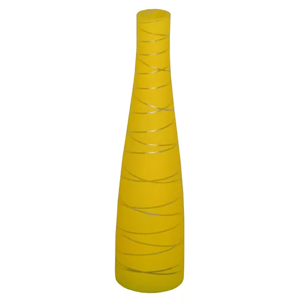 фото Ваза фруктовый лёд стекло цвет желтый 23 см без бренда