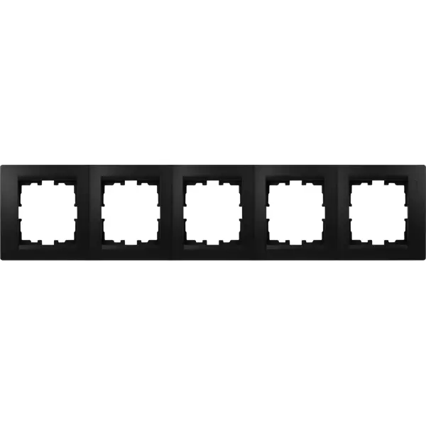 Рамка для розеток и выключателей Lezard Karina 5 постов горизонтальная цвет черный бархат рамка для розеток и выключателей lezard karina 3 поста вертикальная бархат