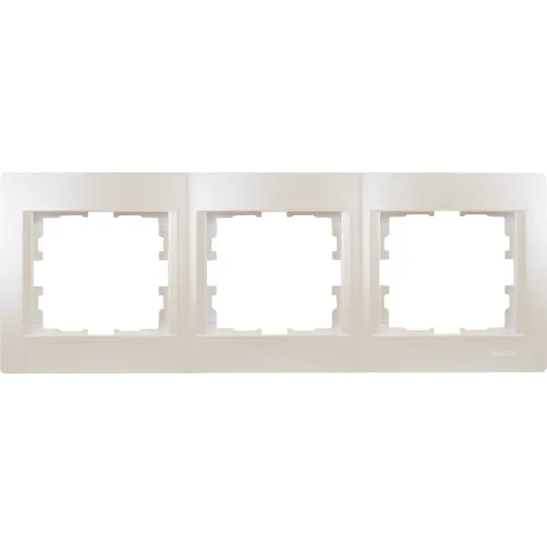Рамка для розеток и выключателей Lezard Karina 3 поста горизонтальная цвет жемчужный белый перламутровый рамка для розеток и выключателей горизонтальная таймыр 3 поста белый