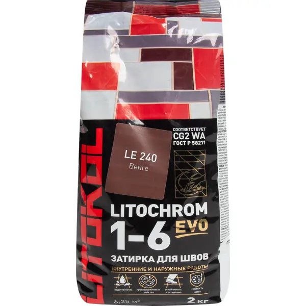  цементная Litokol Litochrom 1-6 Evo цвет LE 240 венге 2 кг в .
