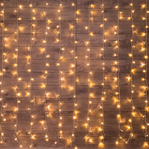 фото Электрогирлянда комнатная neon-night занавес 3х2м 240 ламп теплый белый свет 8 режимов работы