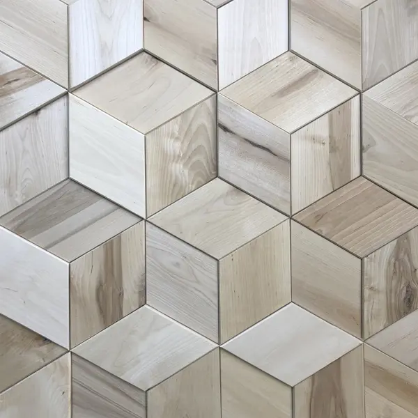 Мозаика 3D Arabesco ромбы береза без покрытия 108 шт. 0.96 м² деревянная мозаика болтон 50x100 мм 300x300 мм береза