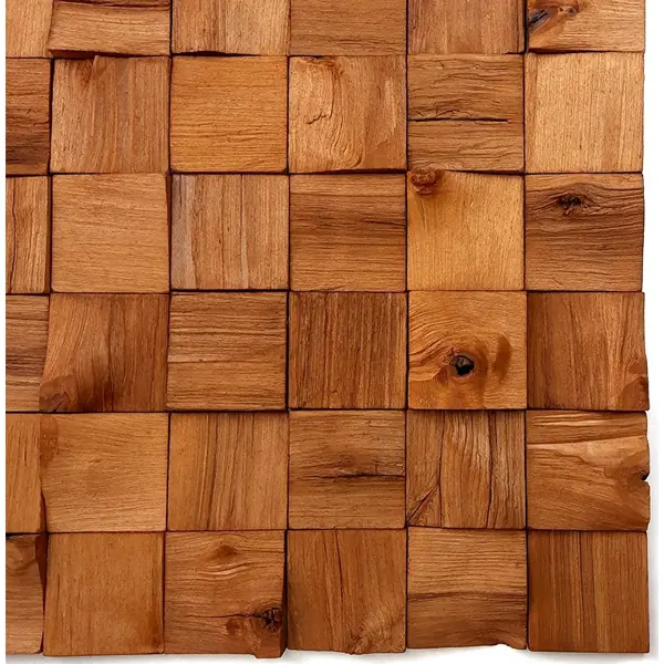 3D мозаика деревянная Arabesco цвет тик 80x80 мм 72 шт. 0.5 м²