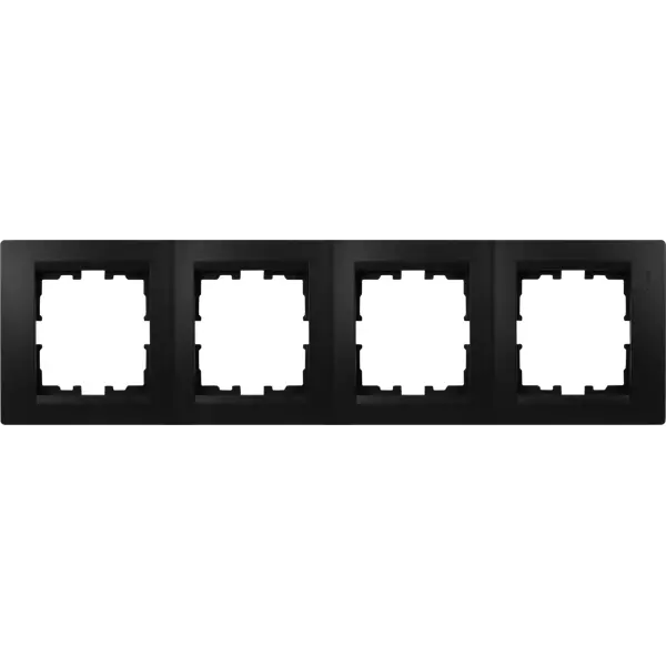 Рамка для розеток и выключателей Lezard Karina 4 поста горизонтальная цвет черный бархат